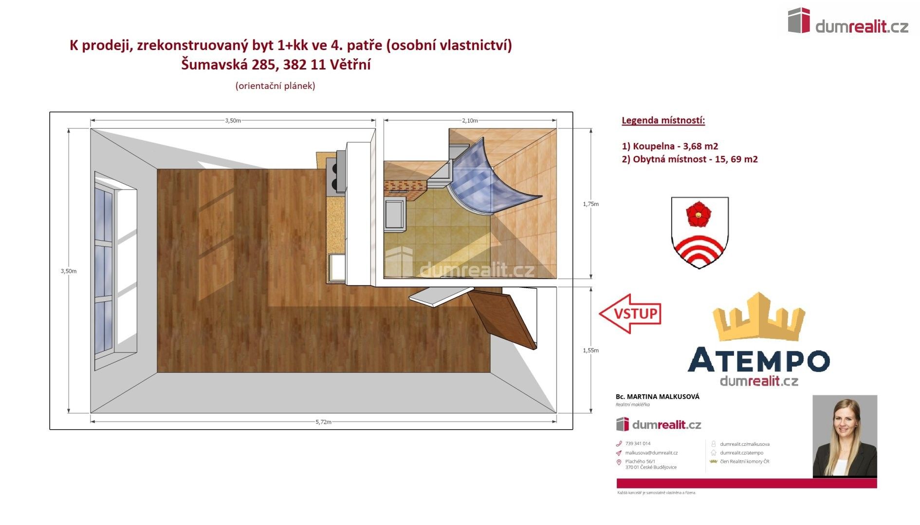 1+kk, Šumavská, Větřní, 19 m² - 2