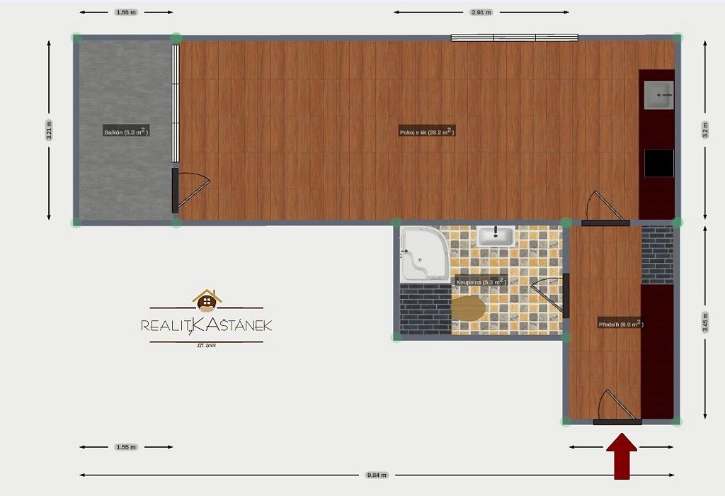 1+kk, Liberec - Liberec X-Františkov, Liberecký kraj, 46 m² - 2