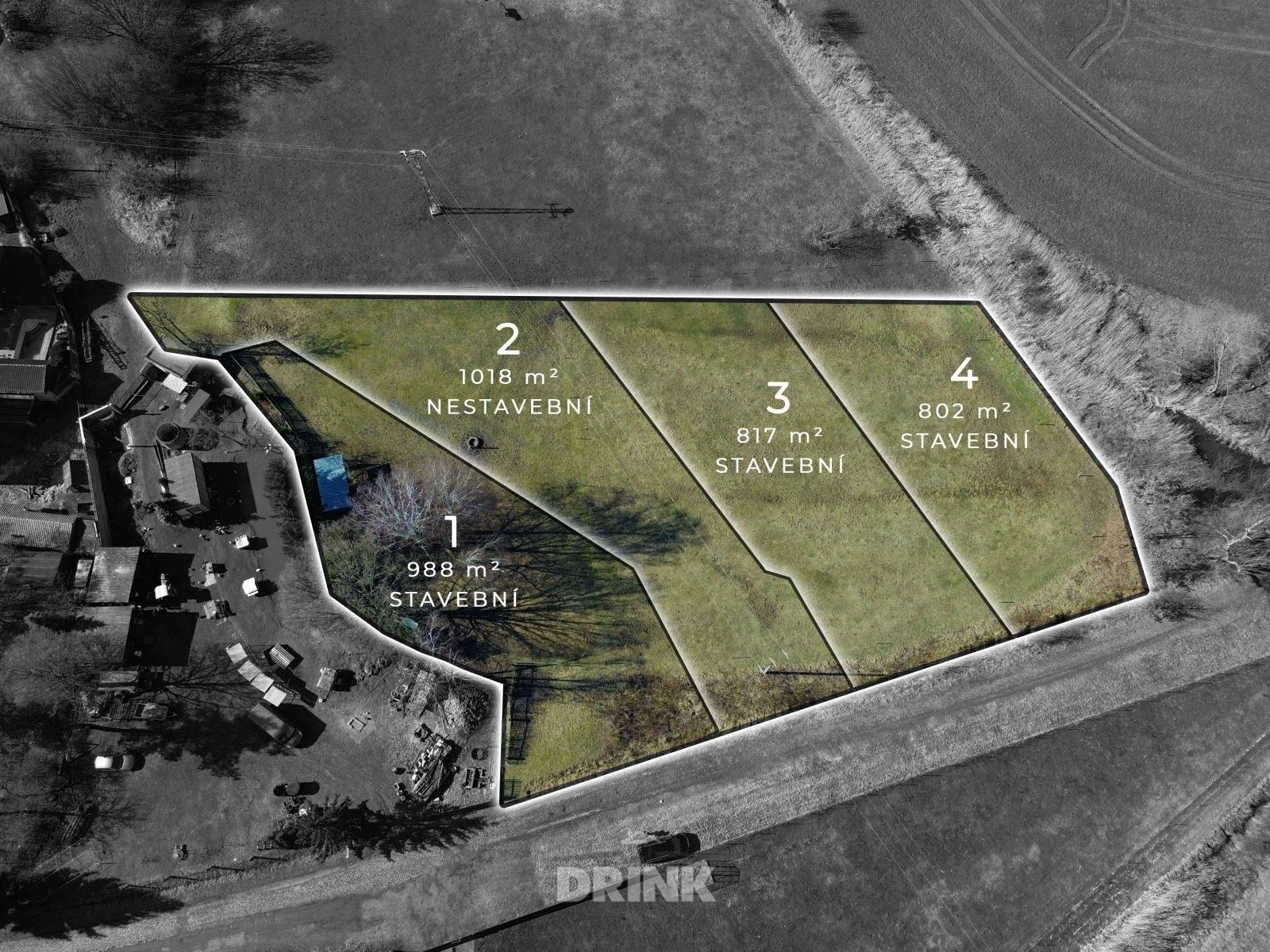 Pozemky pro bydlení, Bakov nad Jizerou Horka, 2 006 m² - 2