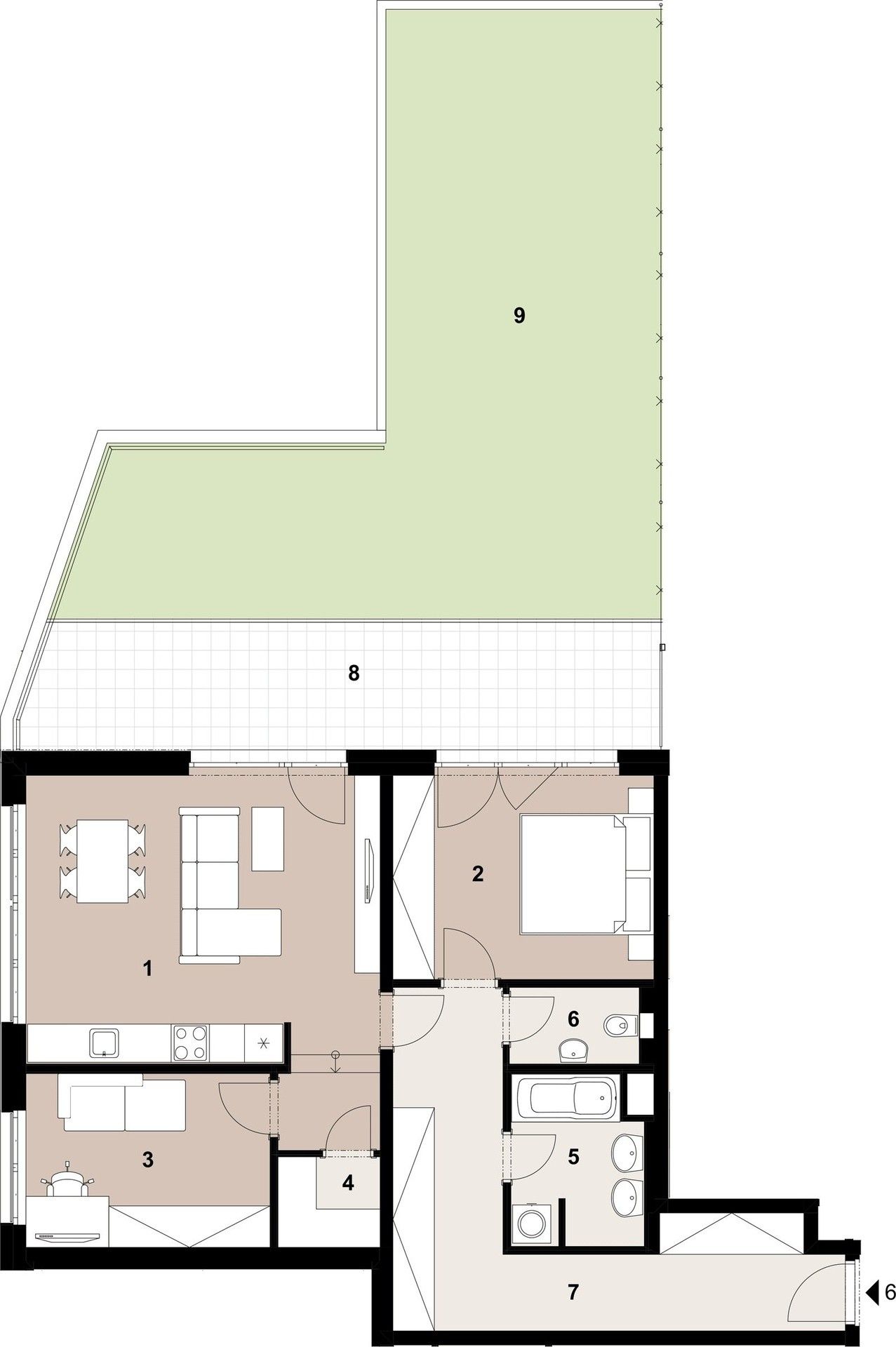 3+kk, Krnkova, Praha, 78 m² - 2