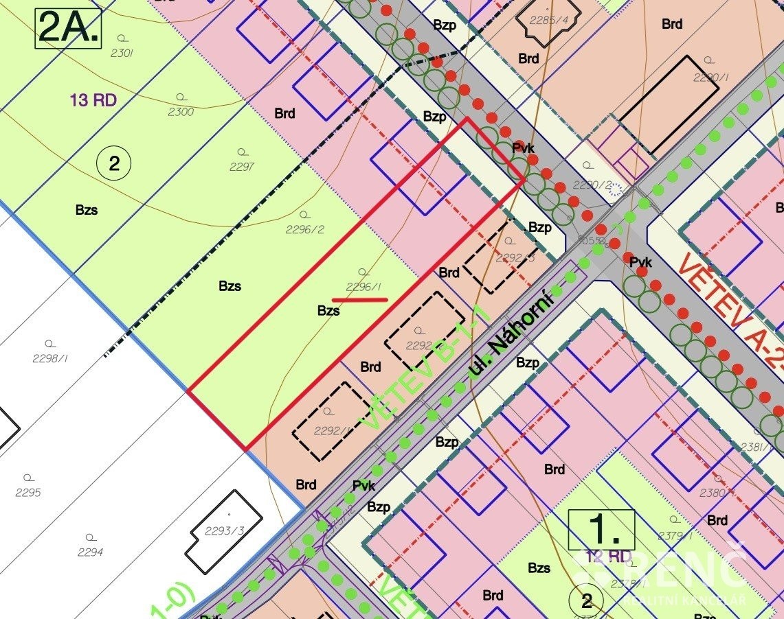 Prodej pozemek pro bydlení - Náhorní, Bučovice, 1 727 m² - 2