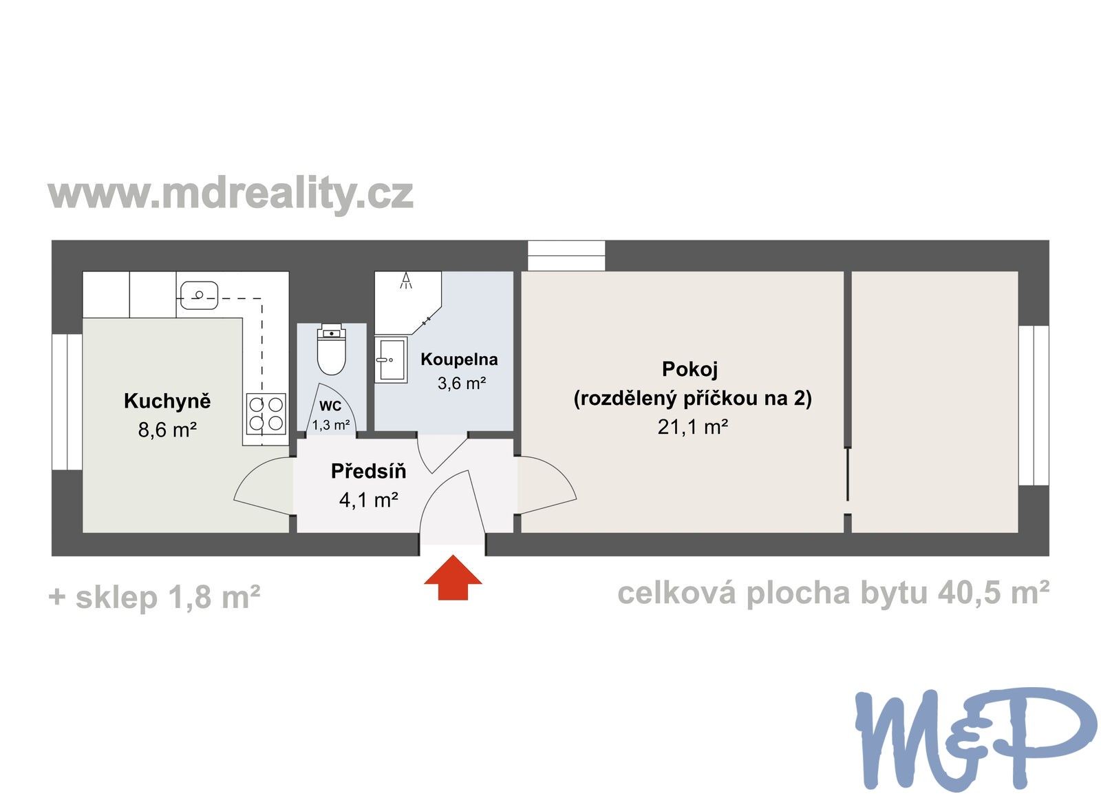 2+1, Za Prachárnou, Jihlava, 41 m² - 2