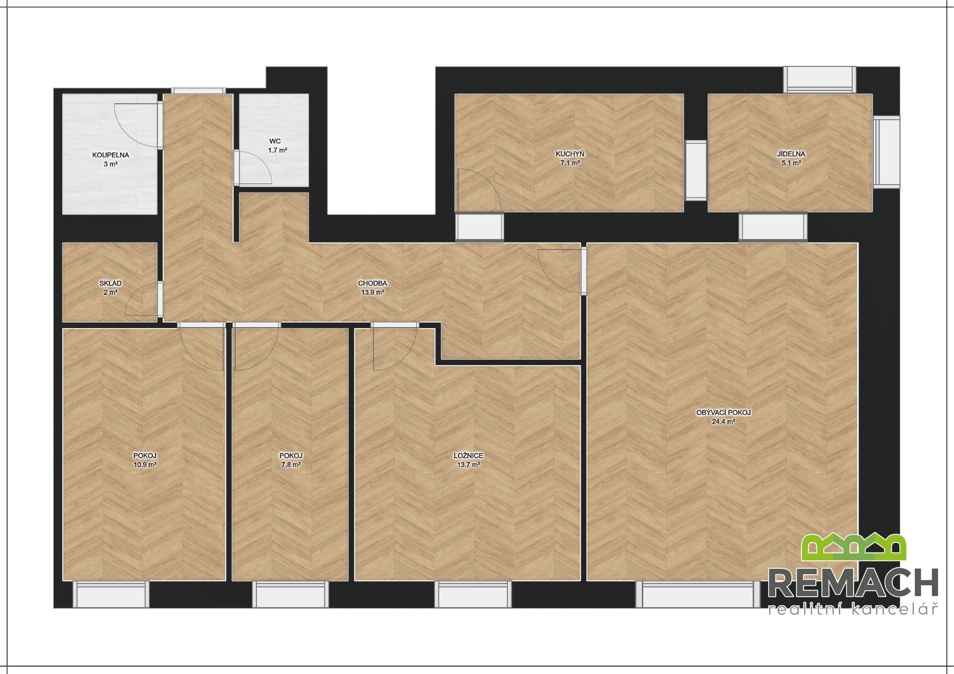 Pronájem byt 4+1 - Šromova, Uherské Hradiště, 90 m²