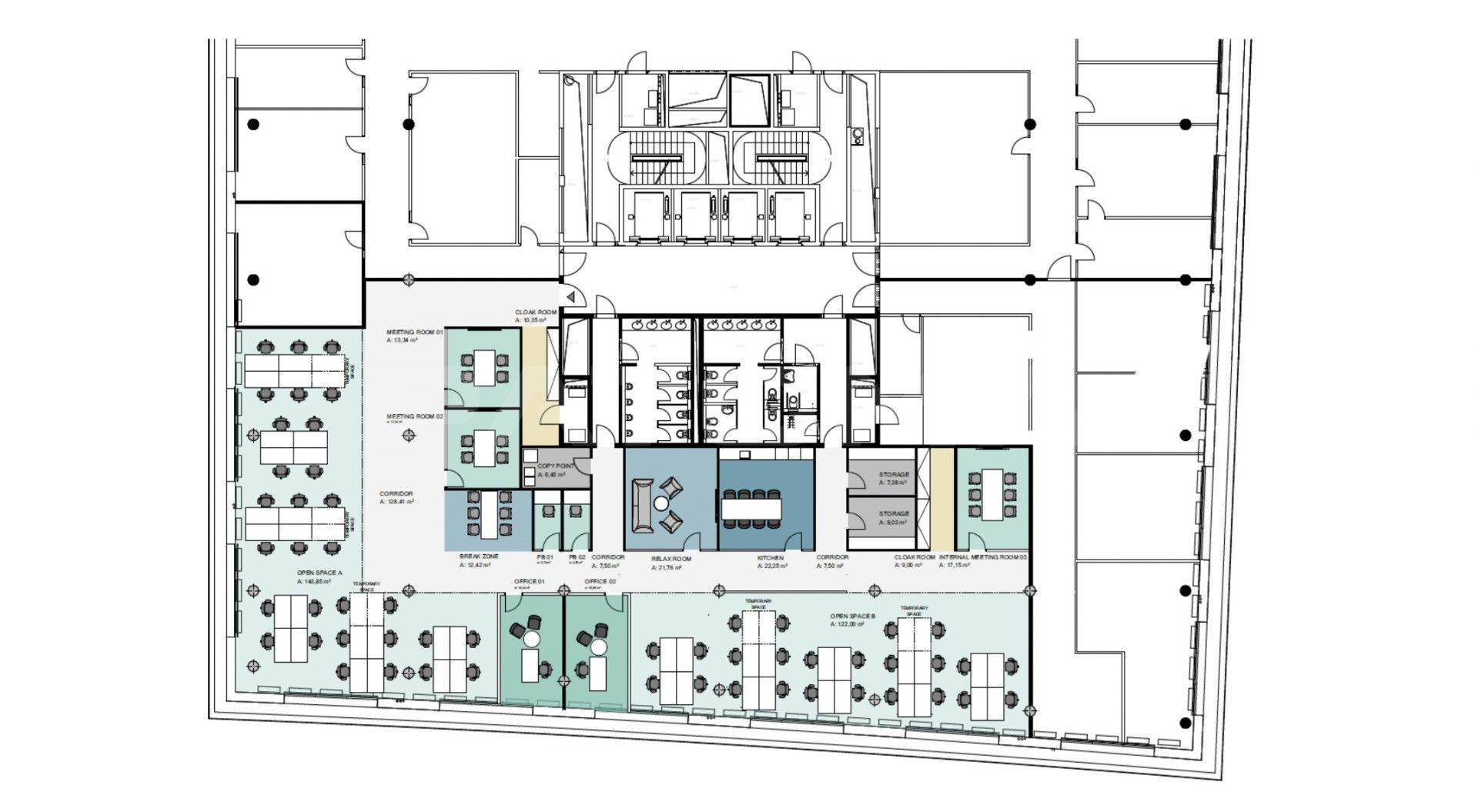 Pronájem kancelář - Křižíkova, Praha, 869 m²