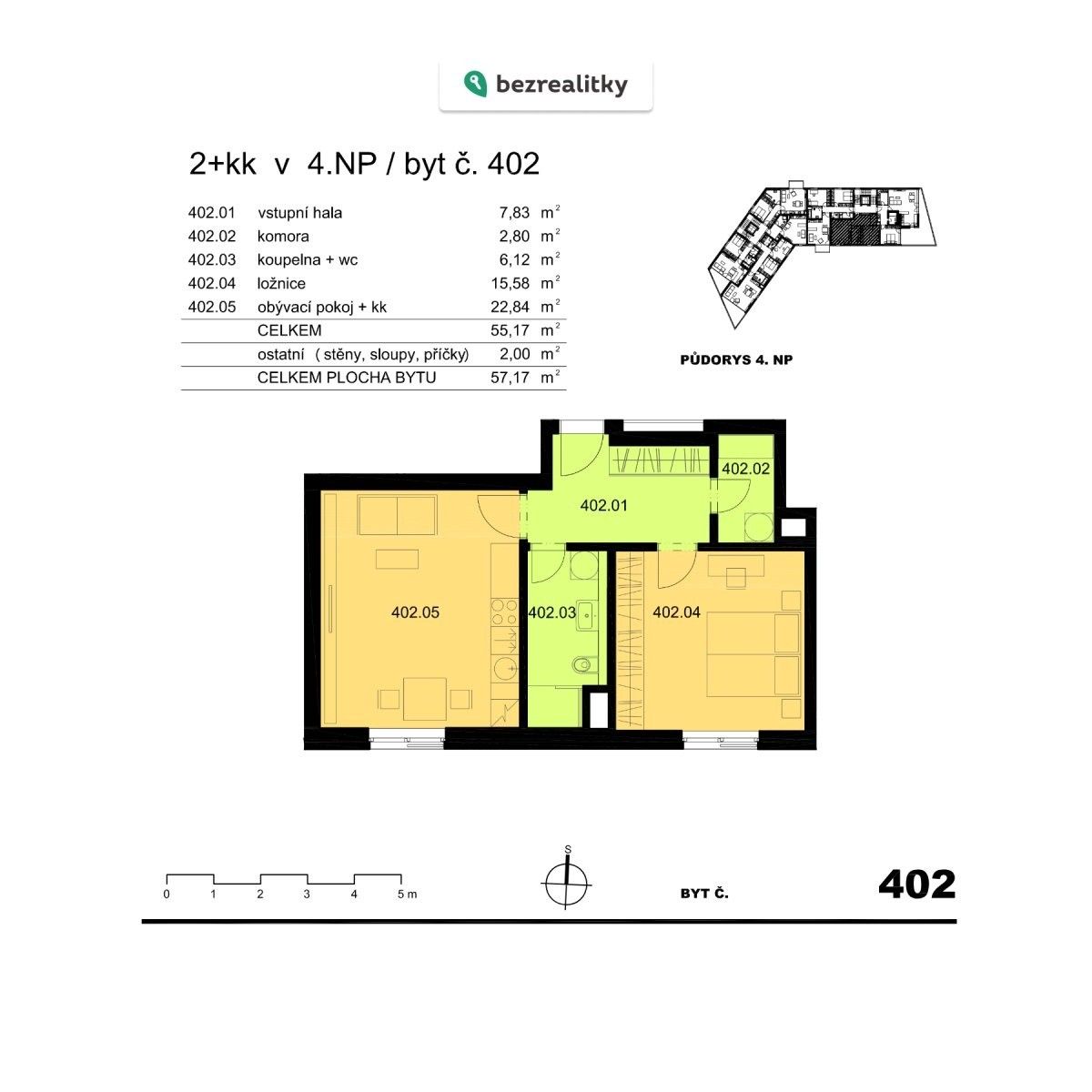 Byt 2+kk · 57 m² · V jehličí 2106, Praha Krč - 3