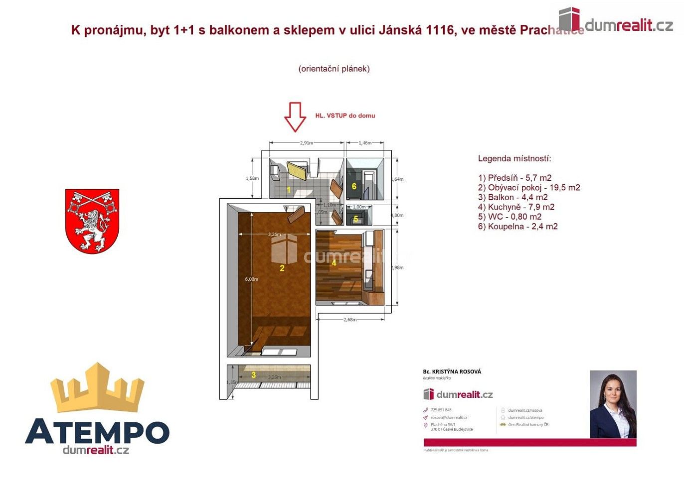 Pronájem byt 1+1 - Prachatice - Prachatice II, Jihočeský kraj, 41 m² - 2