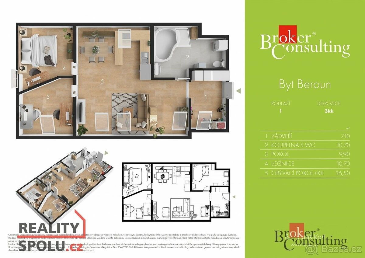 Prodej byt 3+kk - Beroun, 266 01, 85 m²