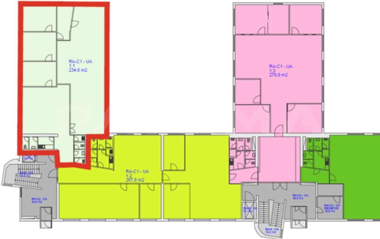 Pronájem kancelář - Pekařská, Praha, 251 m² - 5