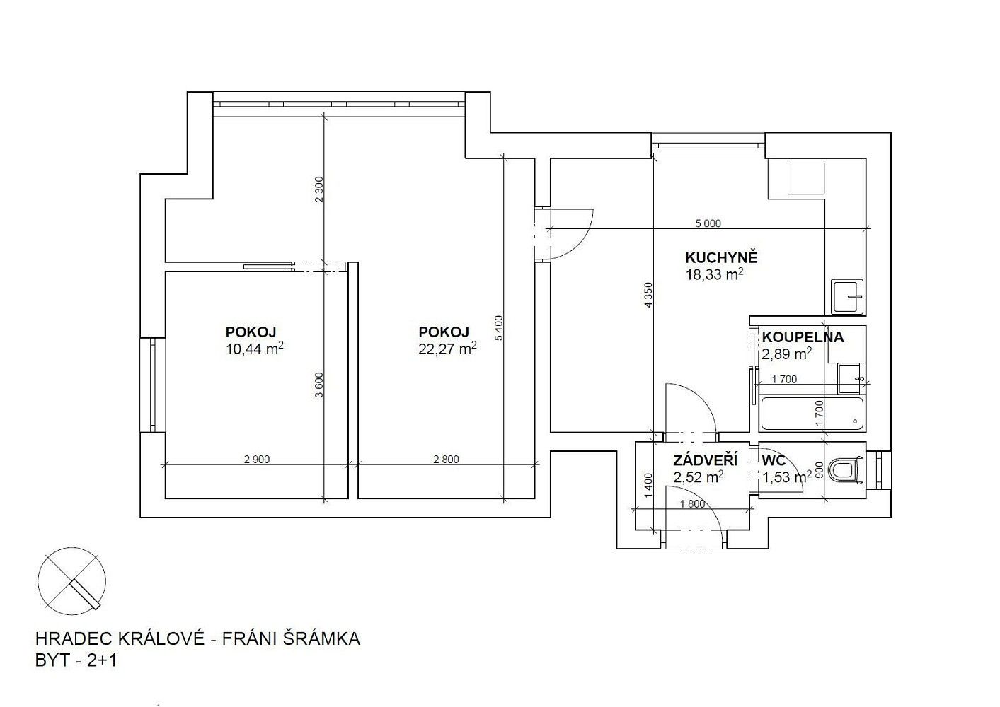 Byt 2+1 · 68 m² · Fráni Šrámka, Hradec Králové - Pražské Předměstí - 3