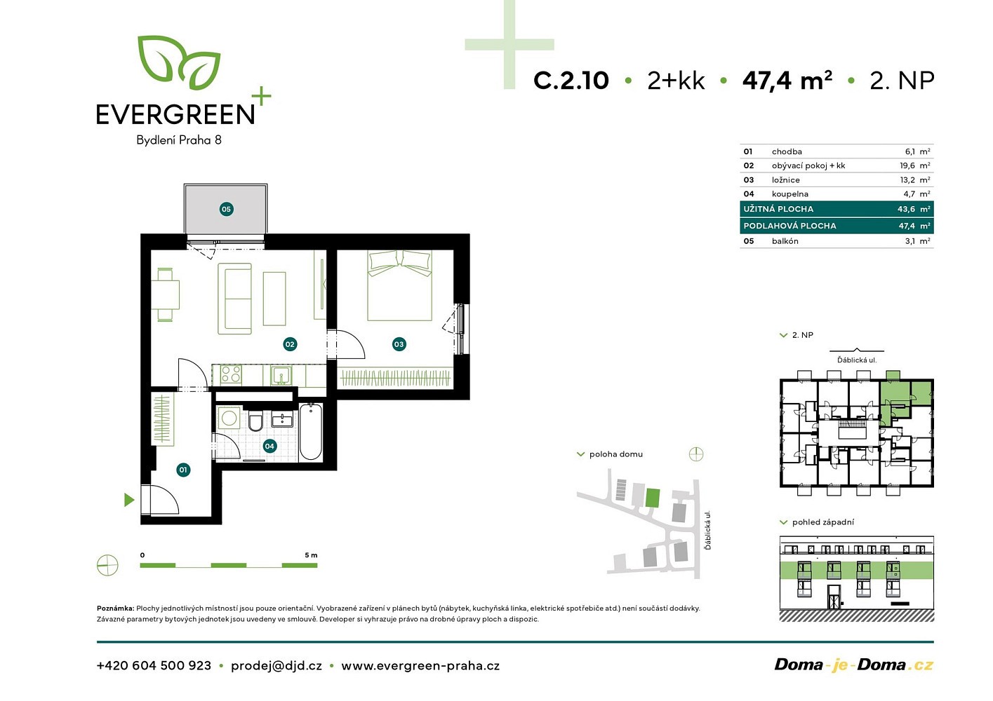 2+kk, Ďáblická, Praha 8 - Ďáblice, 47 m² - 2