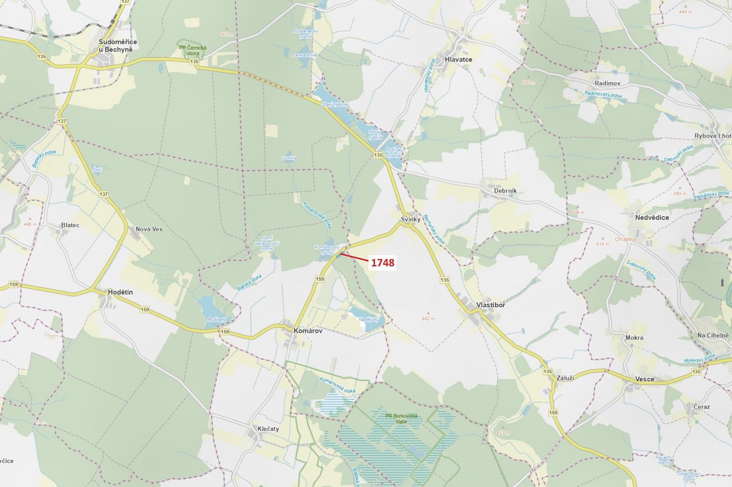 Prodej les - Komárov, okres Tábor, Jihočeský kraj - 1