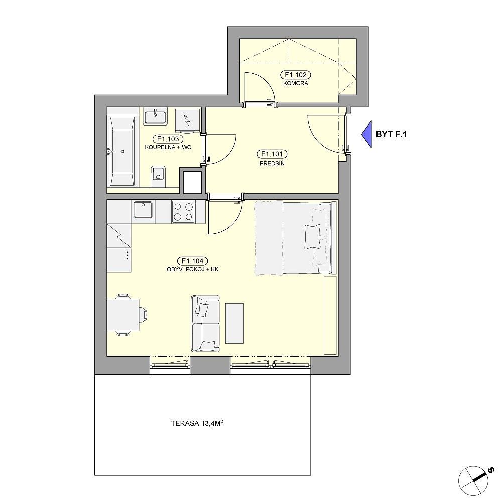 1+kk, Hanušovice, okres Šumperk, Olomoucký kraj, 40 m² - 2