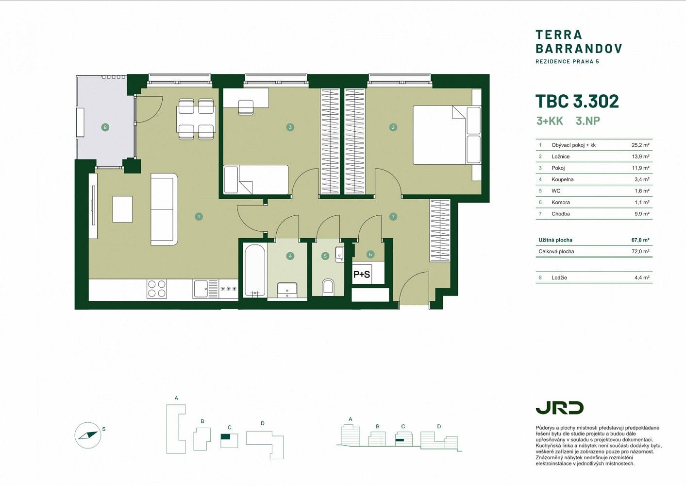 3+kk, Silurská, Praha 5 - Hlubočepy, 72 m² - 2