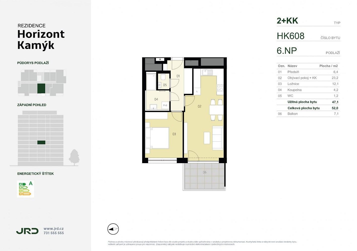 Byt 2+kk · 52 m² · Praha - Kamýk, okres Praha 12, Hlavní město Praha - 4