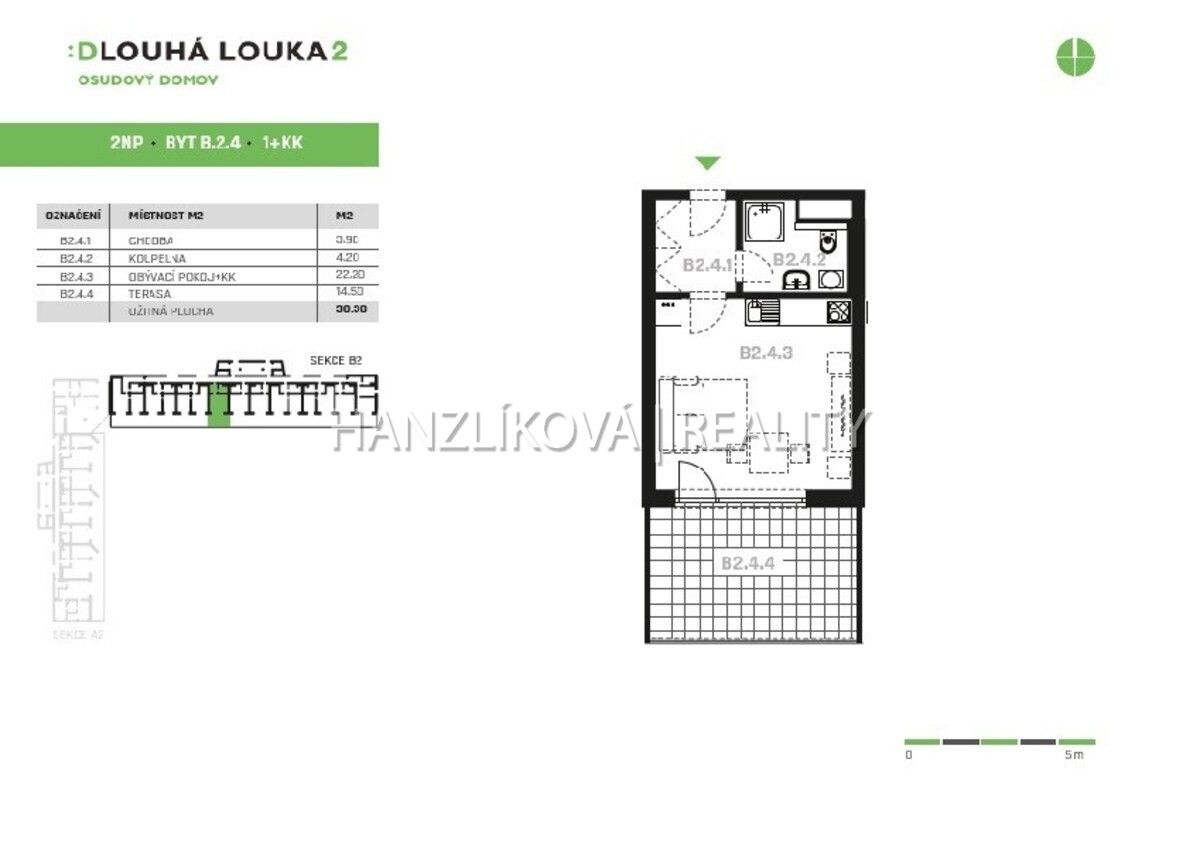 Byt 1+kk · 30 m² · Volejbalistů 1793, České Budějovice 2 - 4