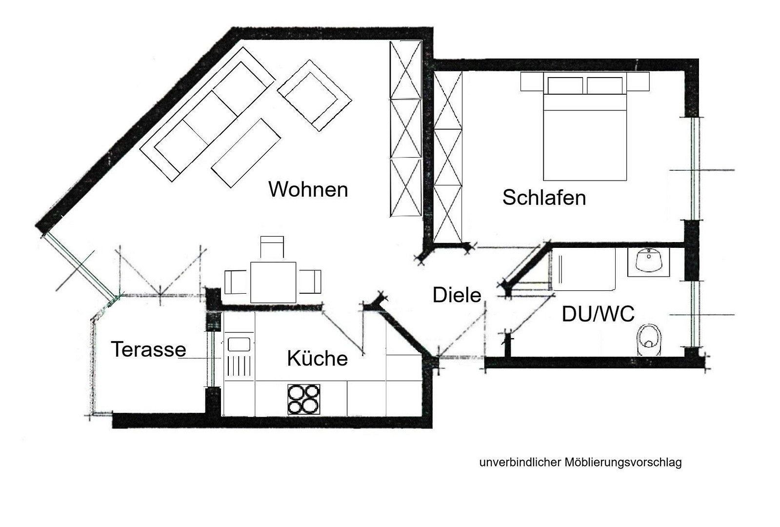 2+kk, , Bádensko-Württembersko, 59 m² - 2