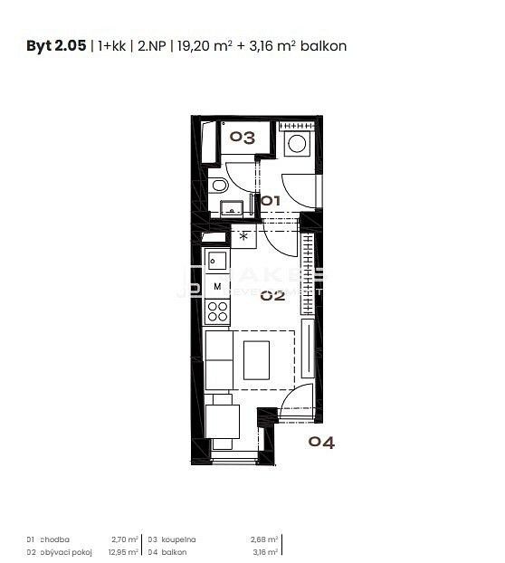 Byt 1+kk · 19 m² · Vinařská, Praha 7 - Holešovice - 3