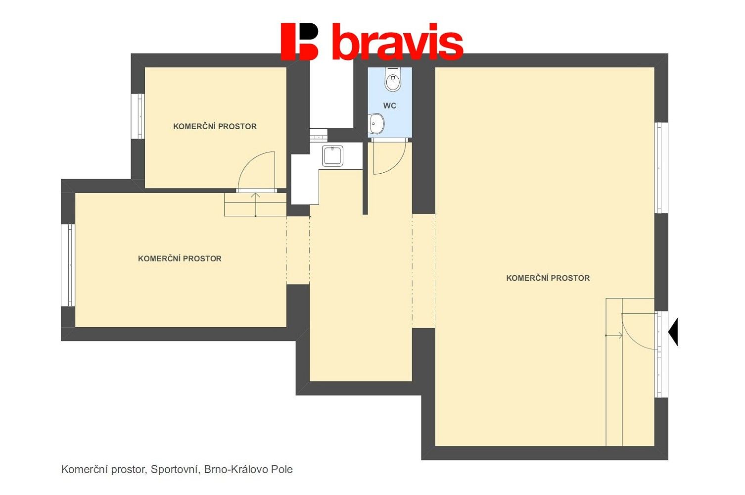 Obchodní prostory, Brno - Ponava, okres Brno-město, Jihomoravský kraj, 80 m² - 2