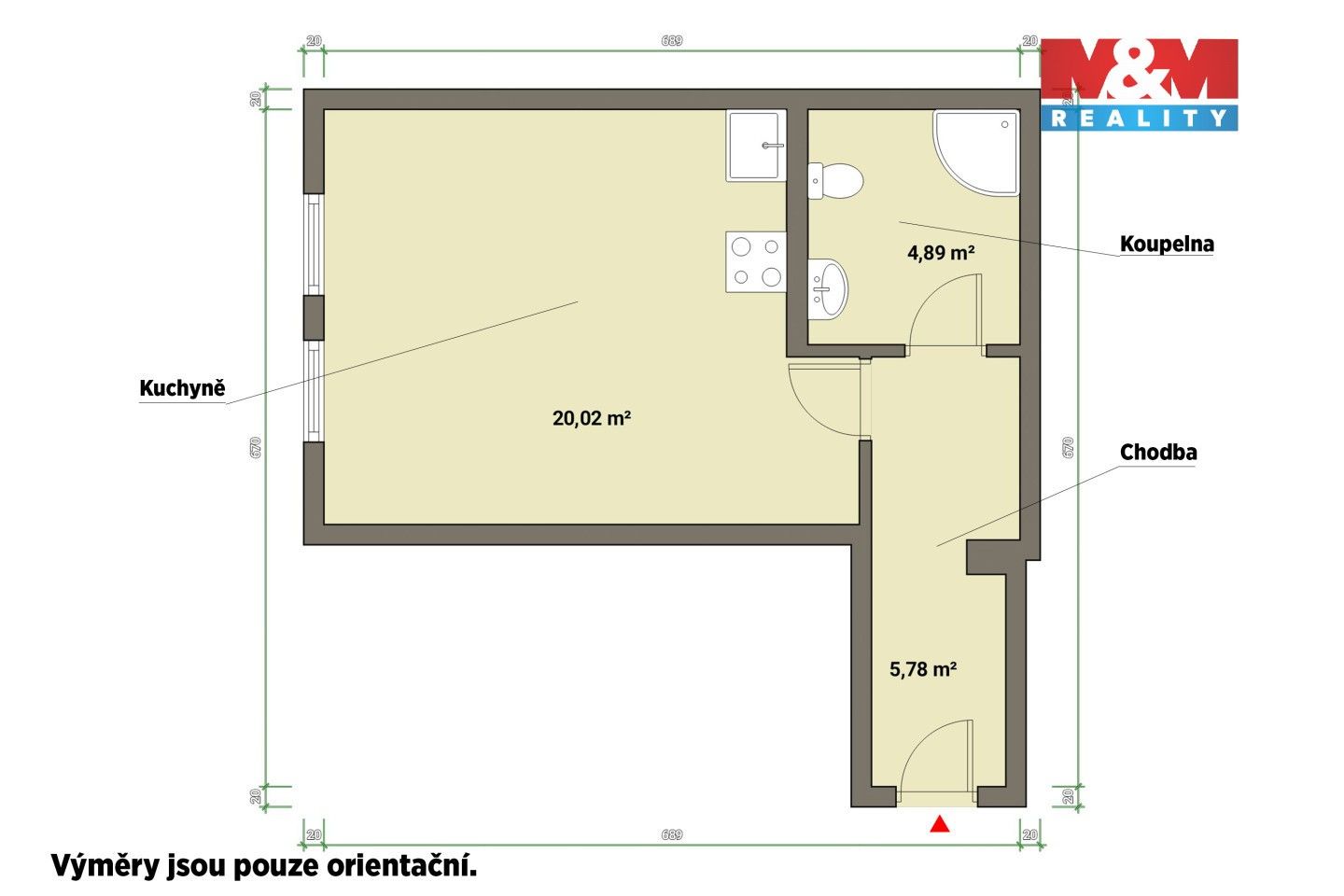 Pronájem byt 1+kk - Národní, Františkovy Lázně, 30 m² - 5