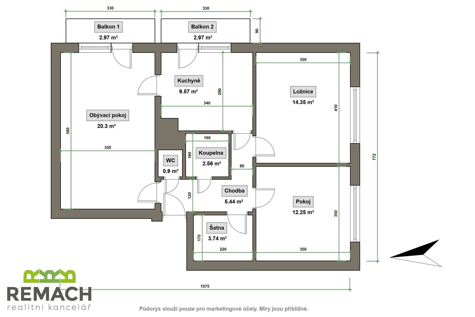 Pronájem byt 3+1 - Stará Tenice, Uherské Hradiště, 76 m²