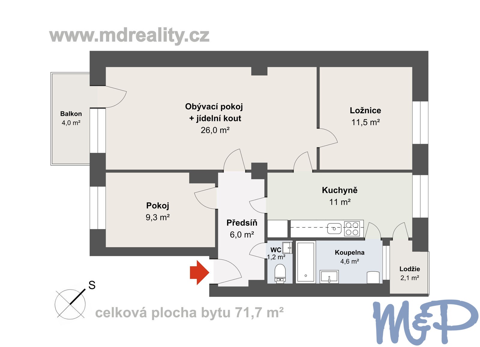 Byt 3+1 · 73 m² · Brtnická, Jihlava - 2