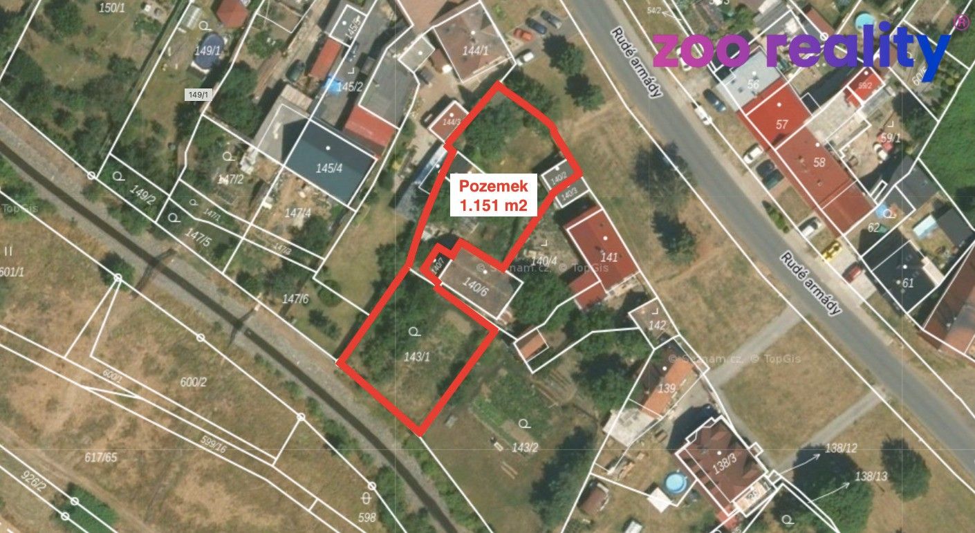 Prodej pozemek pro bydlení - Rudé armády, Droužkovice, 1 151 m²