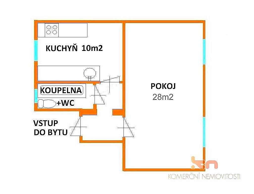 Byt 1+1 · 45 m² · Gorkého, Brno - 4