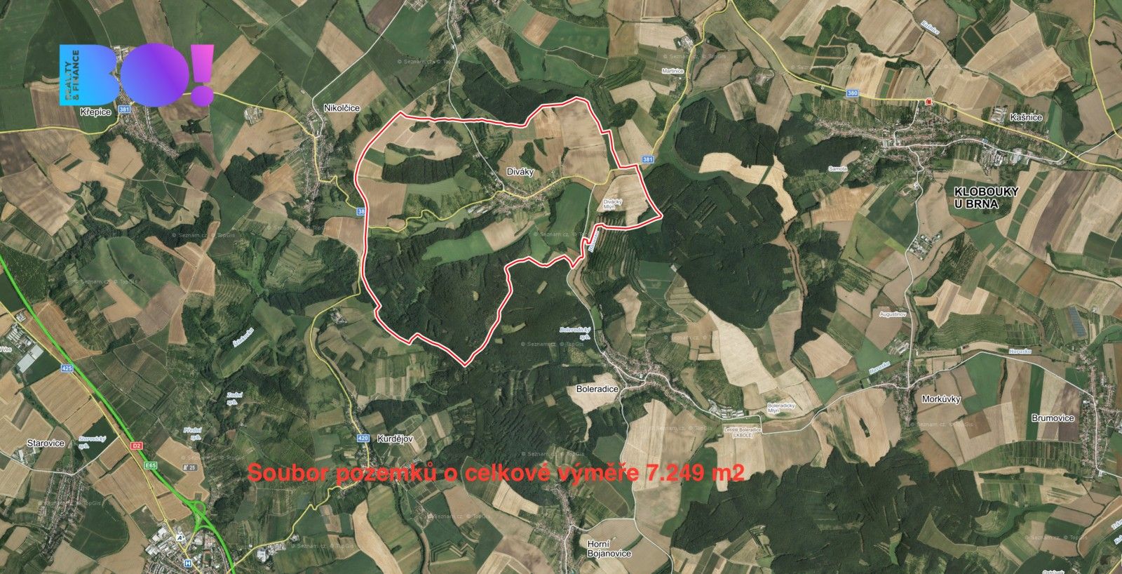 Prodej zemědělský pozemek - Diváky, 7 m²