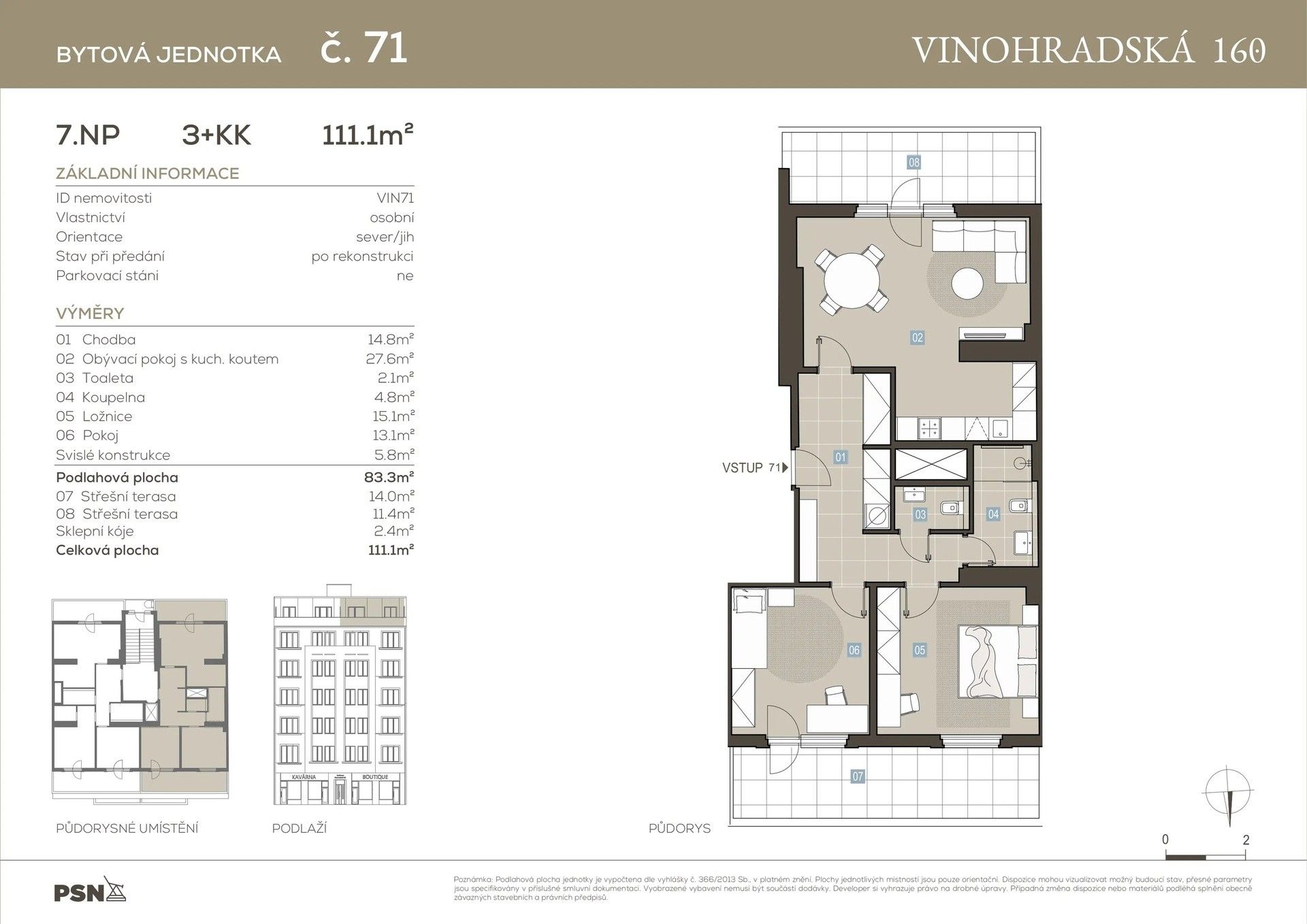 Prodej byt 3+kk - Vinohradská, Praha, 78 m² - 2