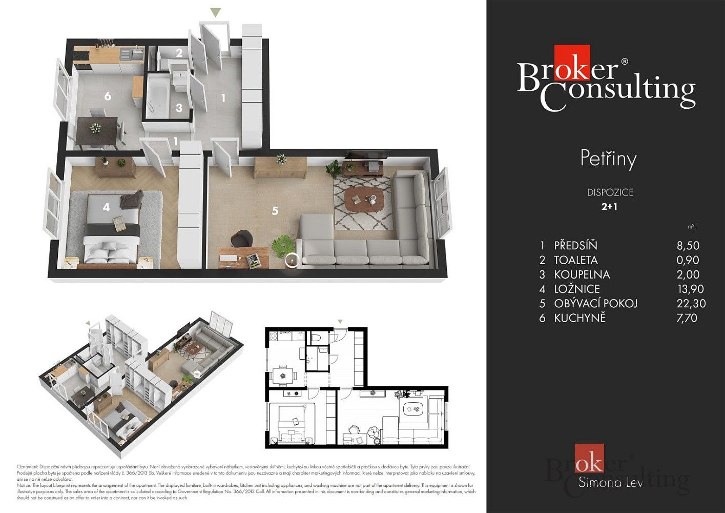 Prodej byt 2+1 - Praha - Veleslavín, okres Praha 6, Hlavní město Praha, 57 m² - 2