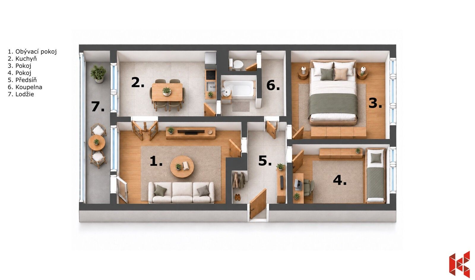 Byt 3+1 · 55 m² · Varnsdorfská 347, Praha Střížkov - 3