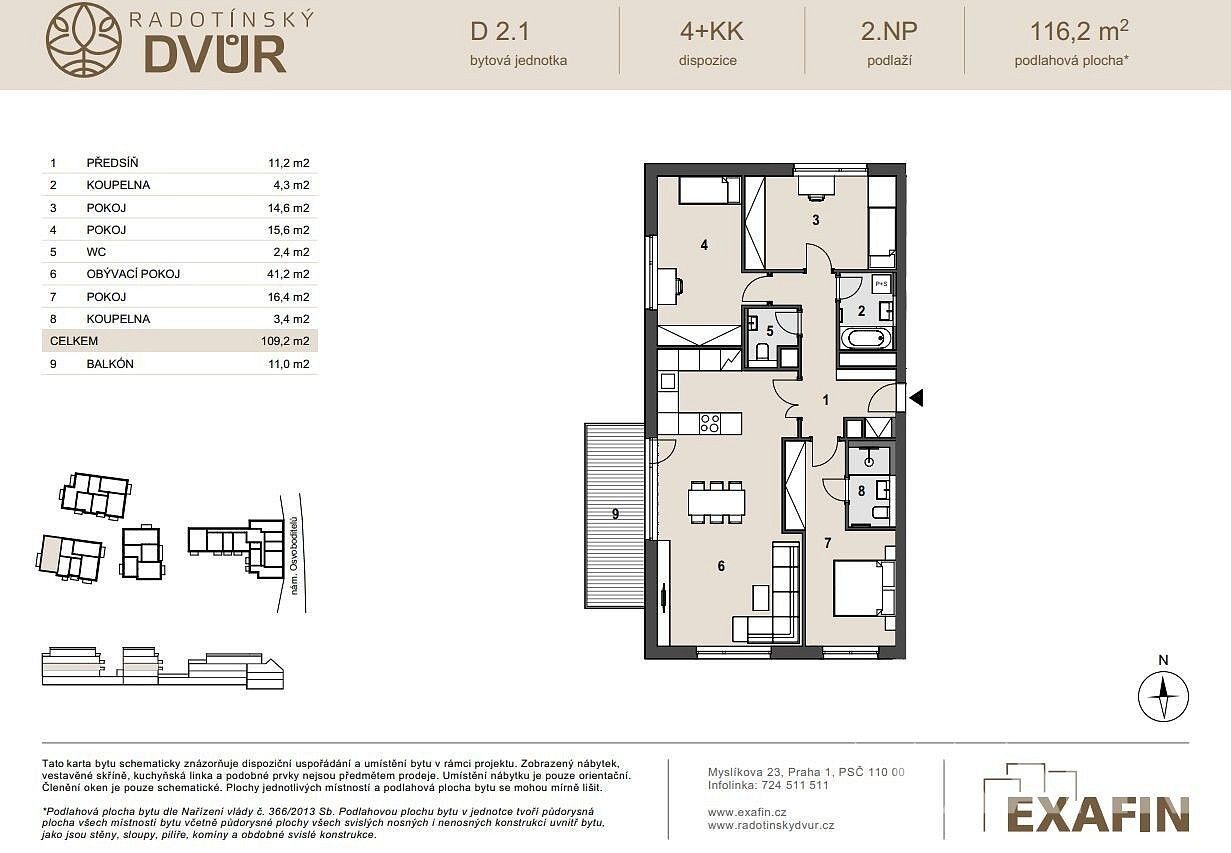 Byt 4+kk · 116 m² · Praha - Radotín, okres Praha 16, Hlavní město Praha - 3