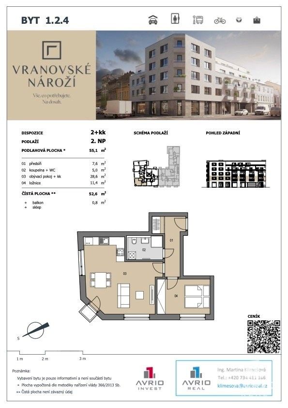 Prodej byt 2+kk - Vranovská 833, Brno Husovice, 53 m² - 5
