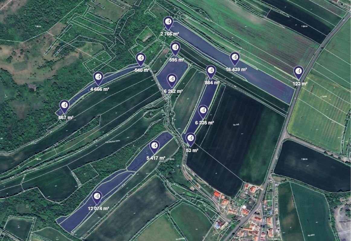 Zemědělské pozemky, Chraberce, 72 557 m²