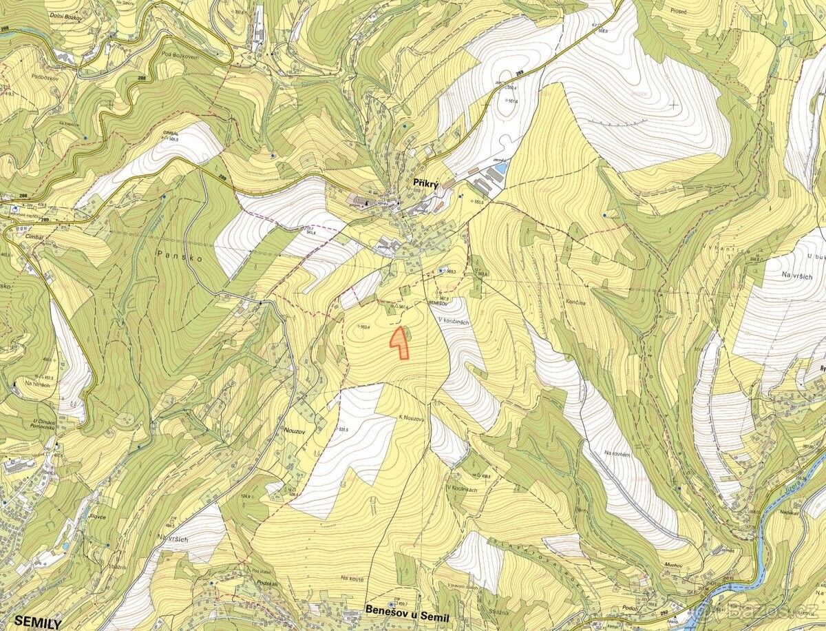 Prodej pozemek pro bydlení - Benešov u Semil, 512 06