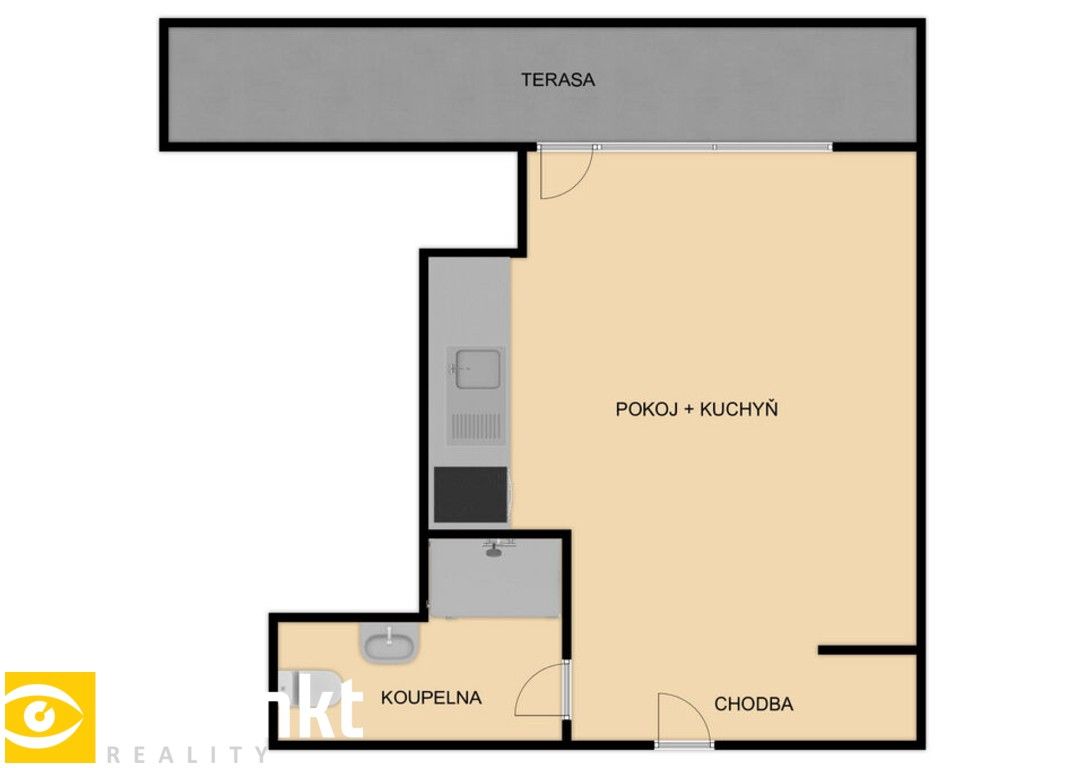 1+kk, Zahradní 2854, Plzeň Východní Předměstí, 23 m² - 2
