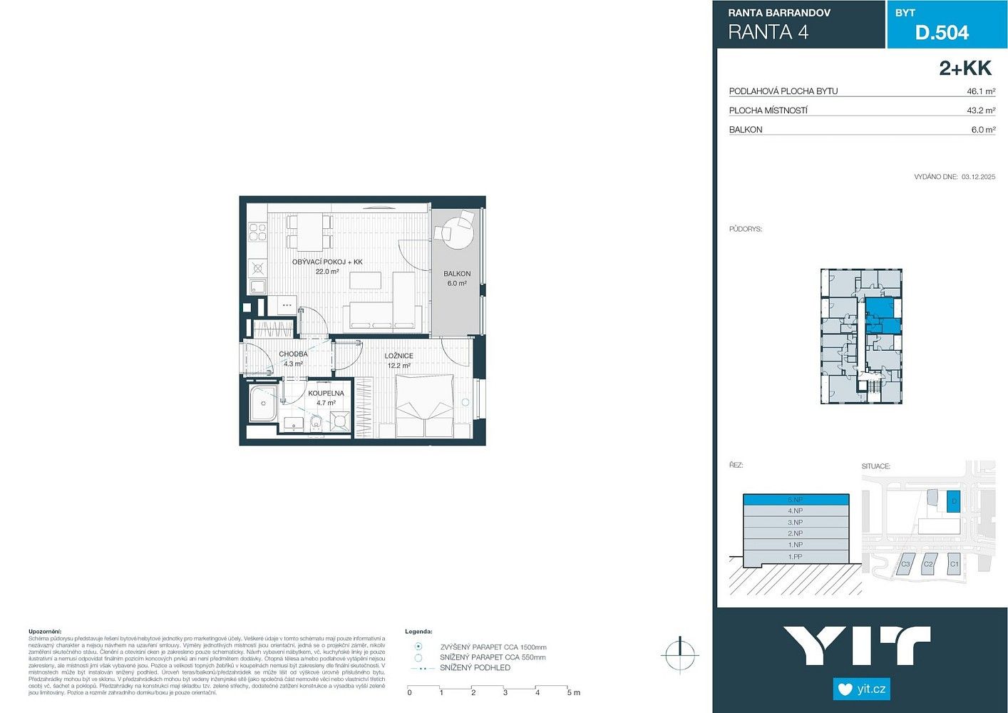 2+kk, Wassermannova, Praha 5 - Hlubočepy, 43 m² - 2