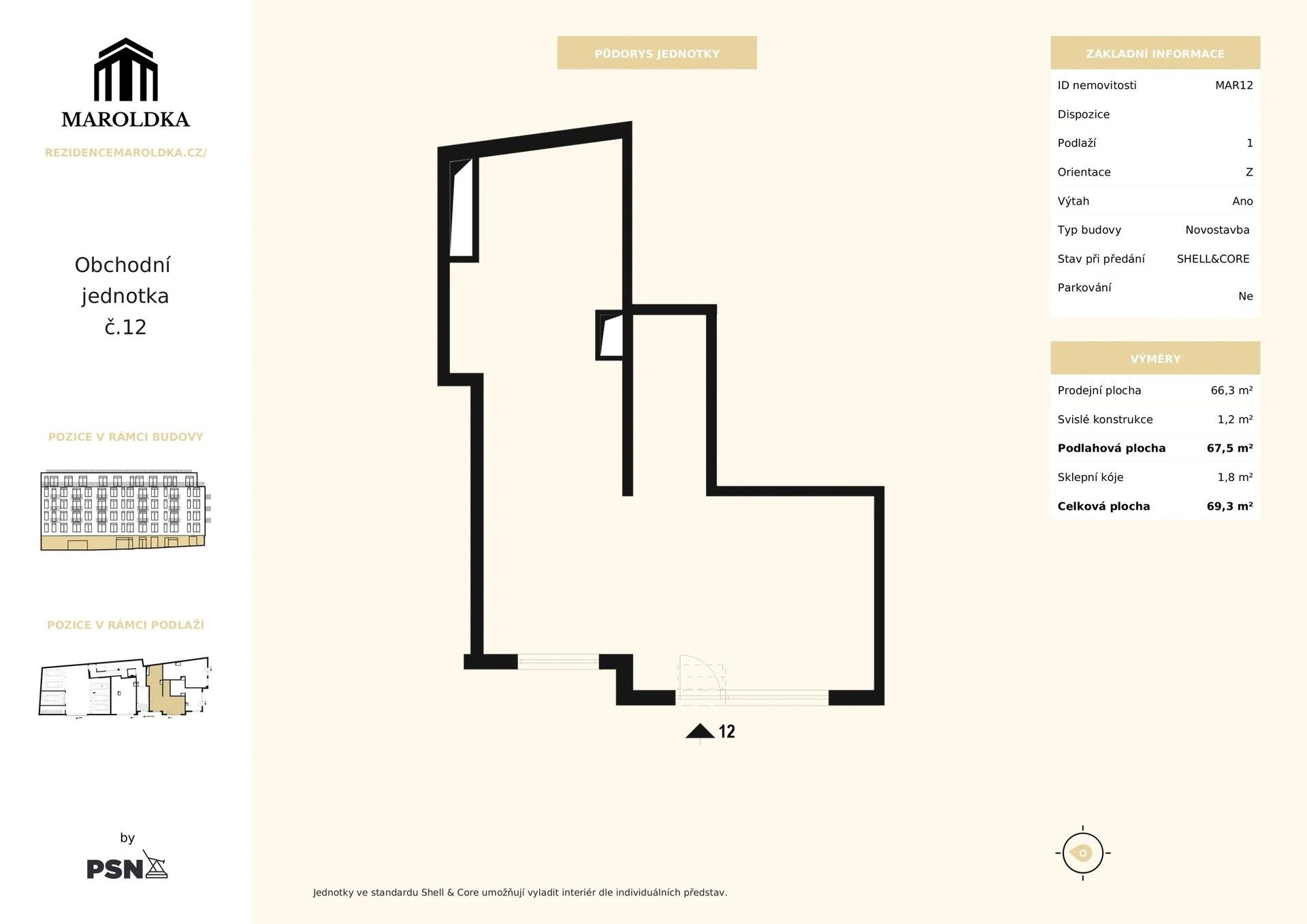 Prodej obchodní prostory - Maroldova, Praha, 66 m²