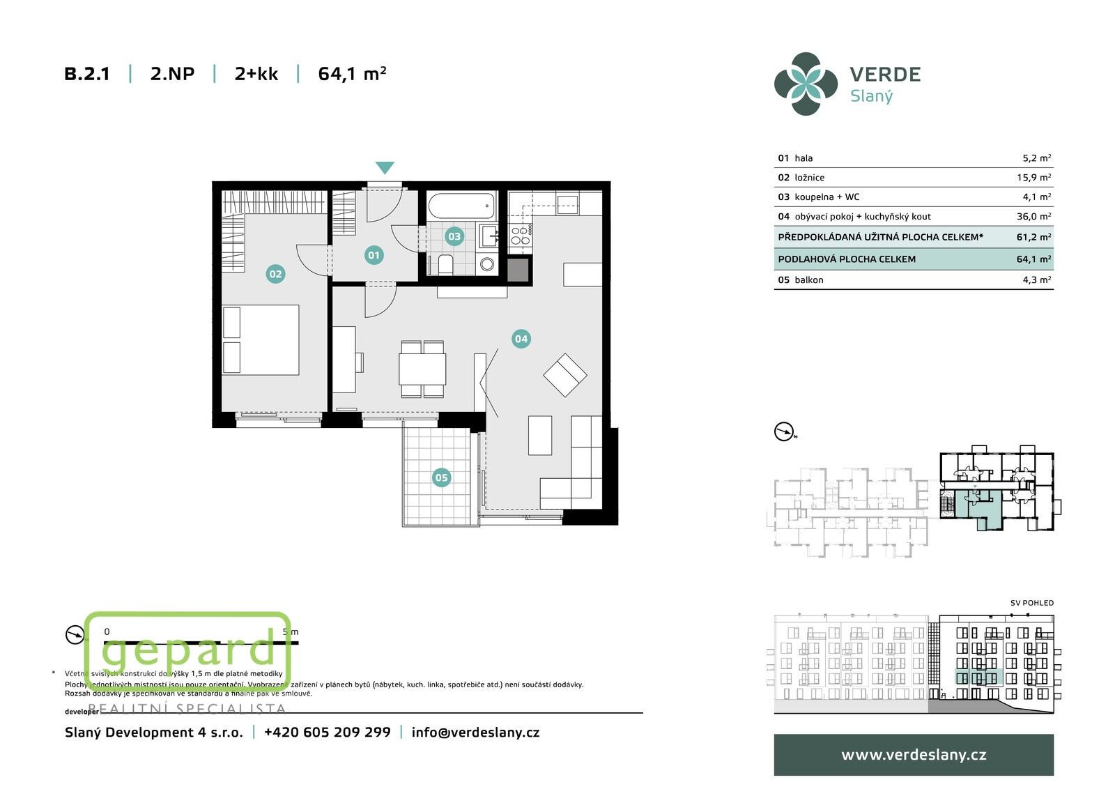 2+kk, U Benaru, Slaný Kvíček, 61 m² - 2