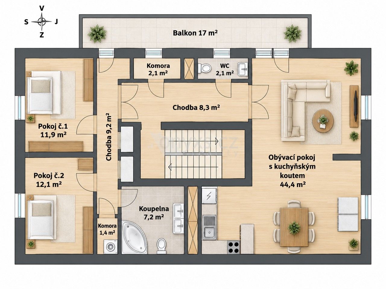 Pronájem byt 3+kk - Na Fialce II, Praha, 98 m² - 5