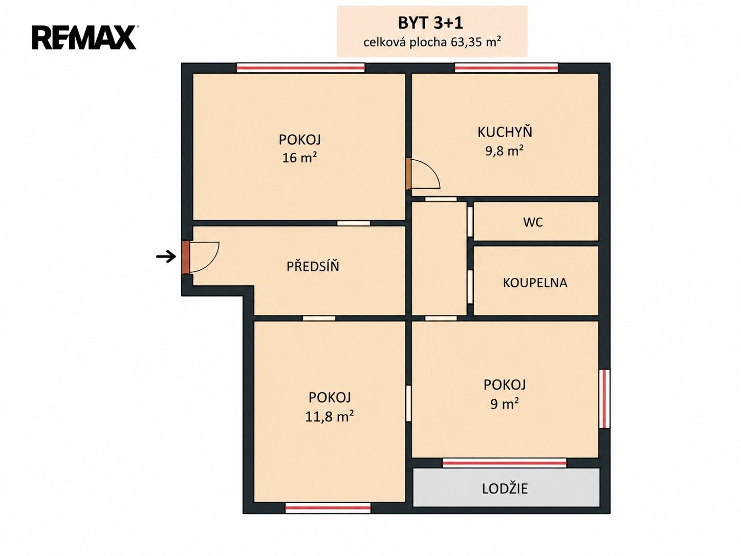 3+1, V Zálomu 2900, Ostrava Zábřeh, 63 m² - 2