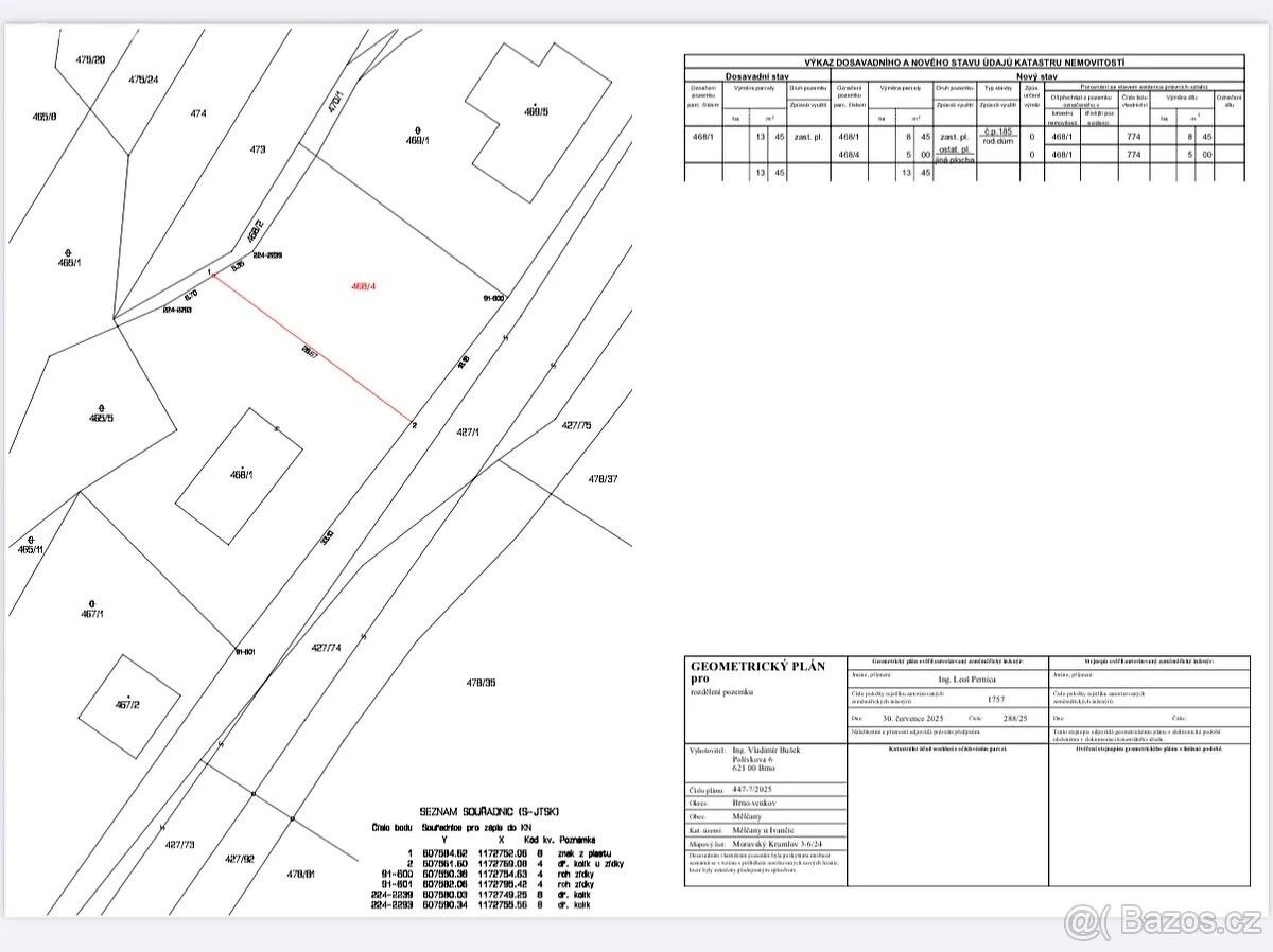 Prodej pozemek pro bydlení - Dolní Kounice, 664 64