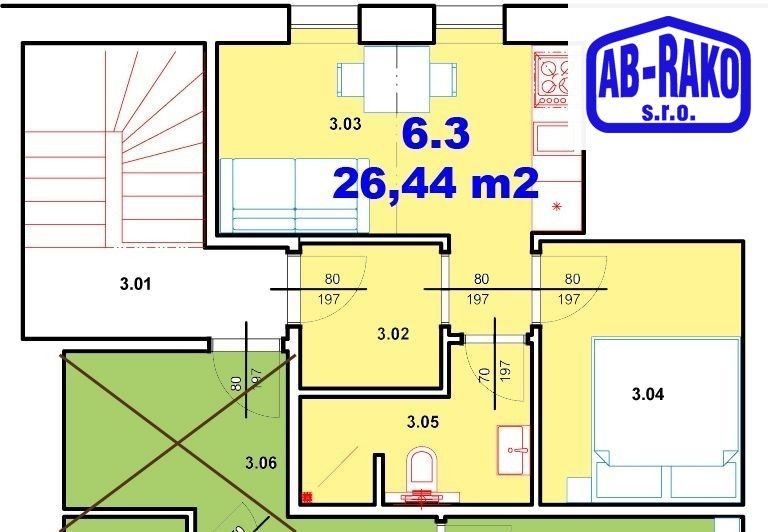 2+kk, Úzká , Nová Bystřice, 26 m² - 2