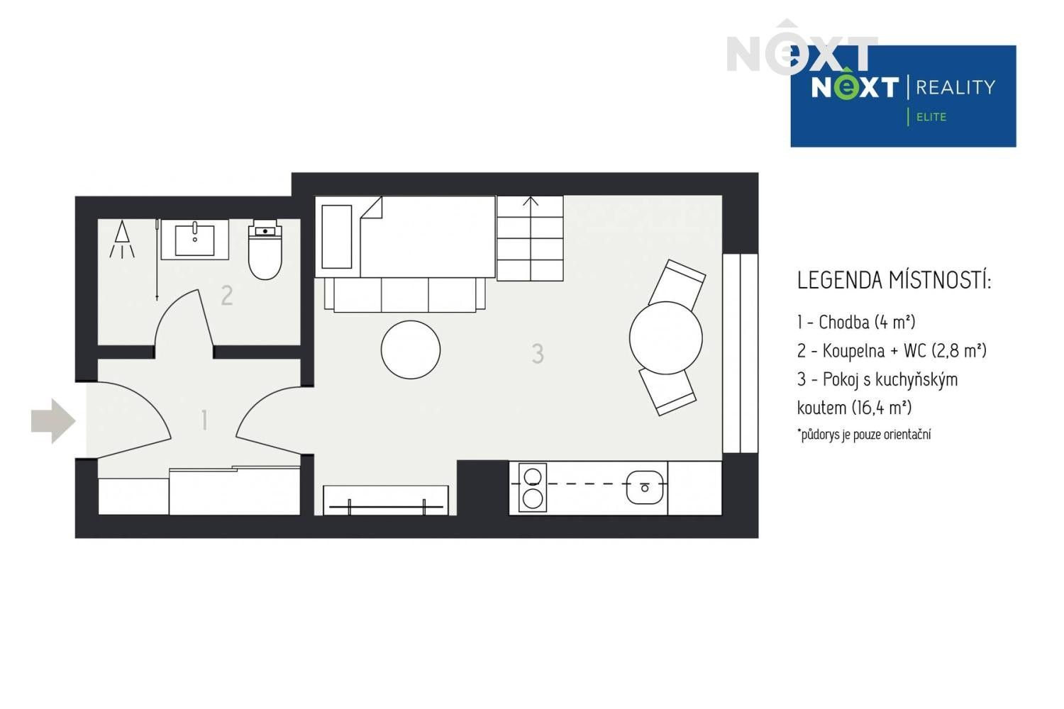 Pronájem byt 1+kk - Bratislavská, Brno, 24 m²