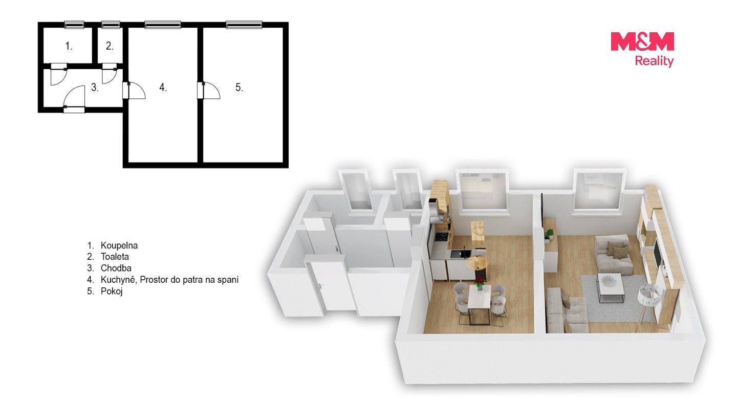 Byt 2+kk · 51 m² · Nuselská, Praha - 2