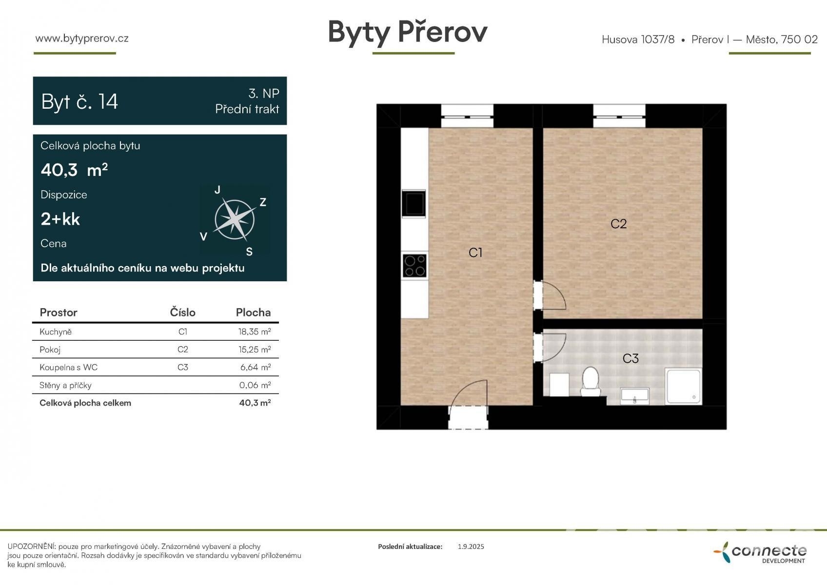 Byt 2+kk · 40 m² · Husova, Přerov I-Město - 4