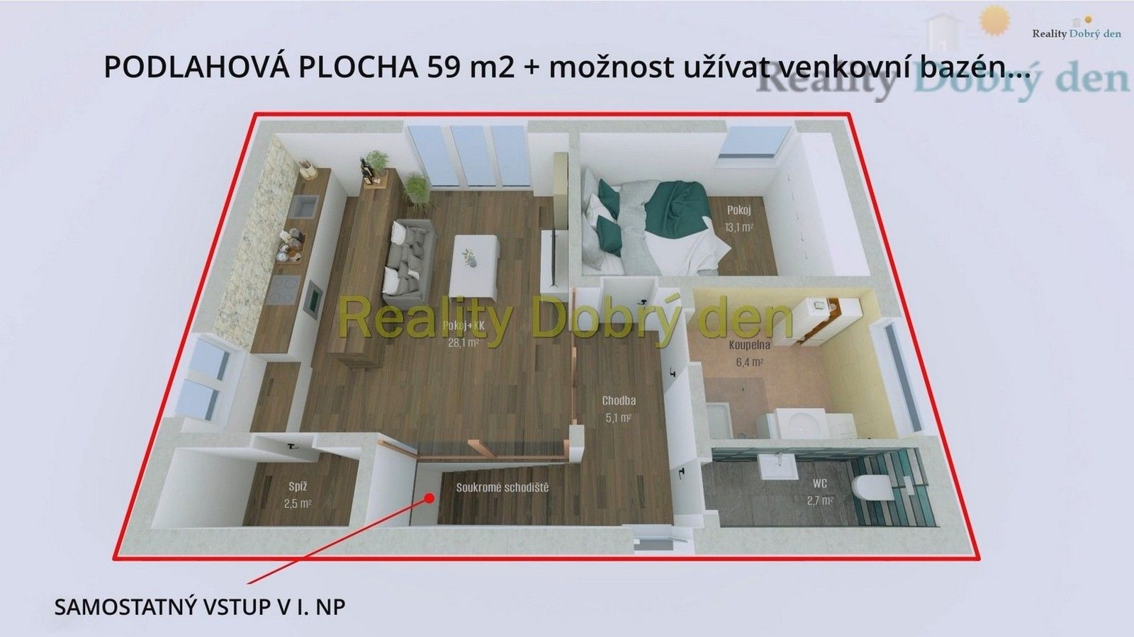 Pronájem byt 2+kk - Pekařská, Opava, 59 m²