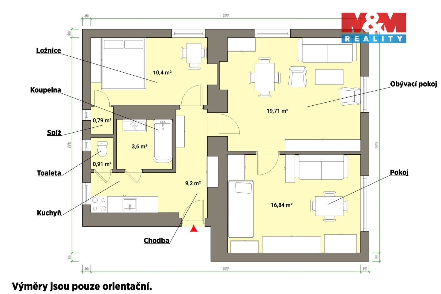 Byt 3+kk · 77 m² · Americká, Mariánské Lázně - 3