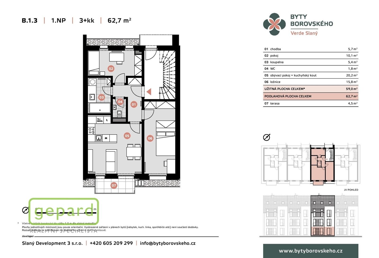 Prodej byt 3+kk - K. H. Borovského, Slaný, 59 m²