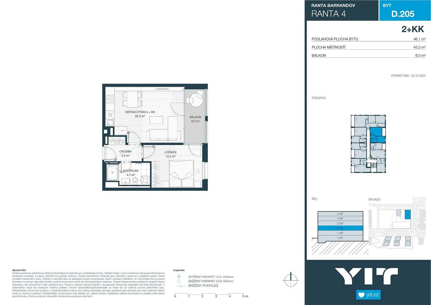Prodej byt 2+kk - Praha - Hlubočepy, okres Praha 5, Hlavní město Praha, 43 m² - 2